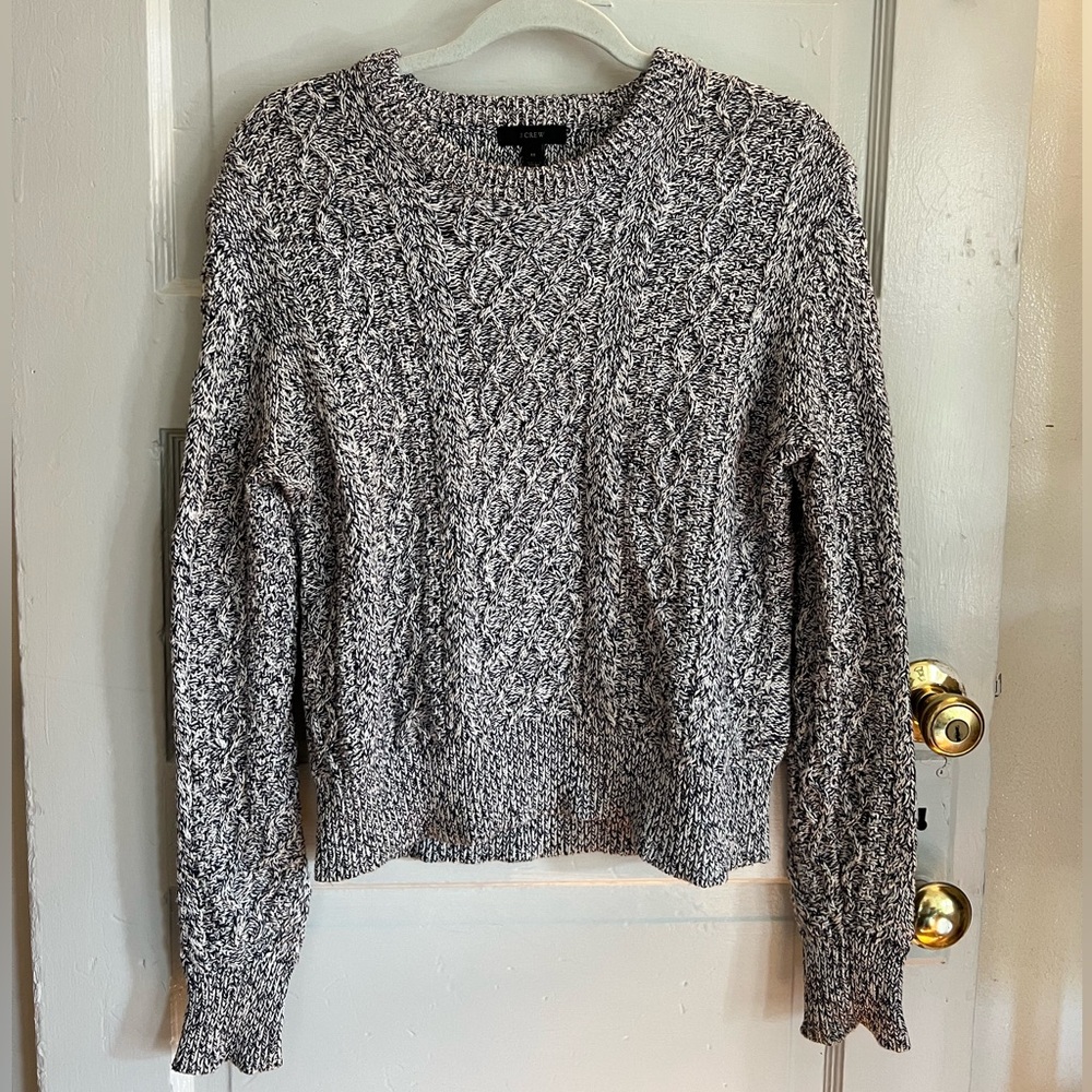 Medium J.Crew Cable Knit Crew Neck Sweater